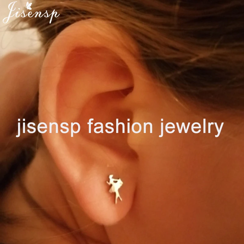 

Korean Fashion Ballet Earrings for Girls Kids Trendy Jewelry Small Stainless Steel Human Shape Stud Earing Women Graduation Gift