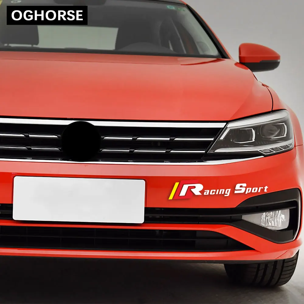 2 шт. наклейка на передний бампер для Volkswagen Golf 5 6 7 Polo Passat B5 B6 B7 Tiguan Scirocco CC Bora MK4 MK5 MK6