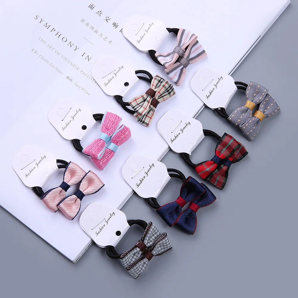 2 шт. мини банты для волос резиновые эластичные резинки маленьких девочек конский