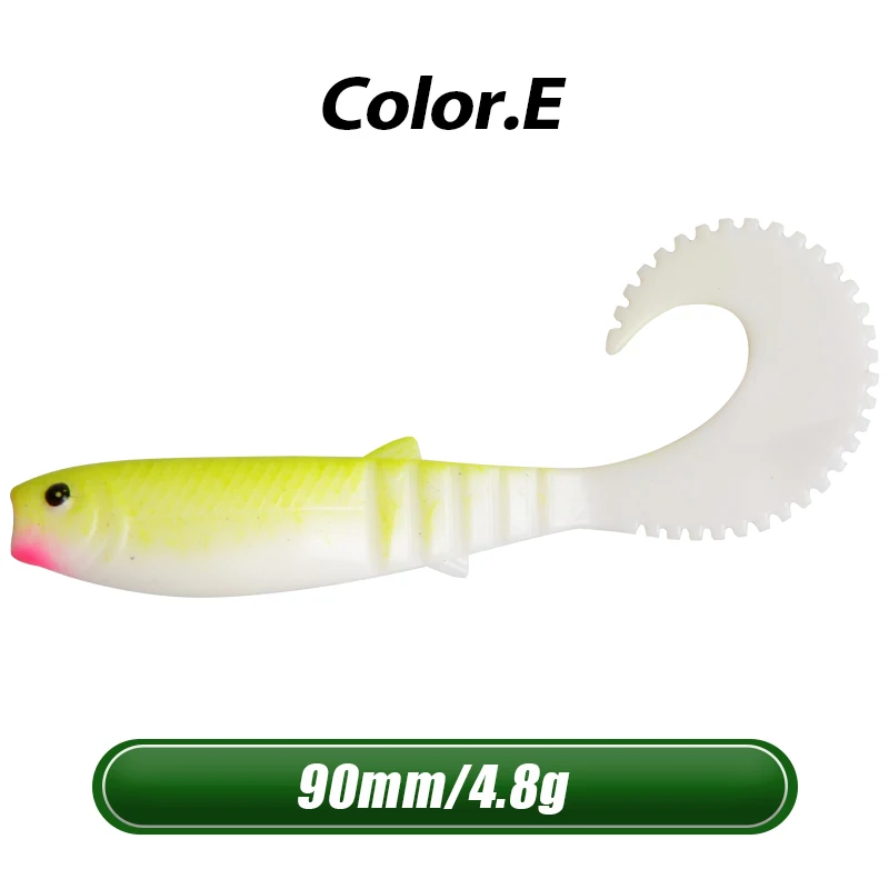 72E 10pcs 3.15in 3D Shad Swimbait для рыболовных приманок, подходит для всех видов буровых снастей, приманки, искусственные приманки - Цвет: 72E 10pcs
