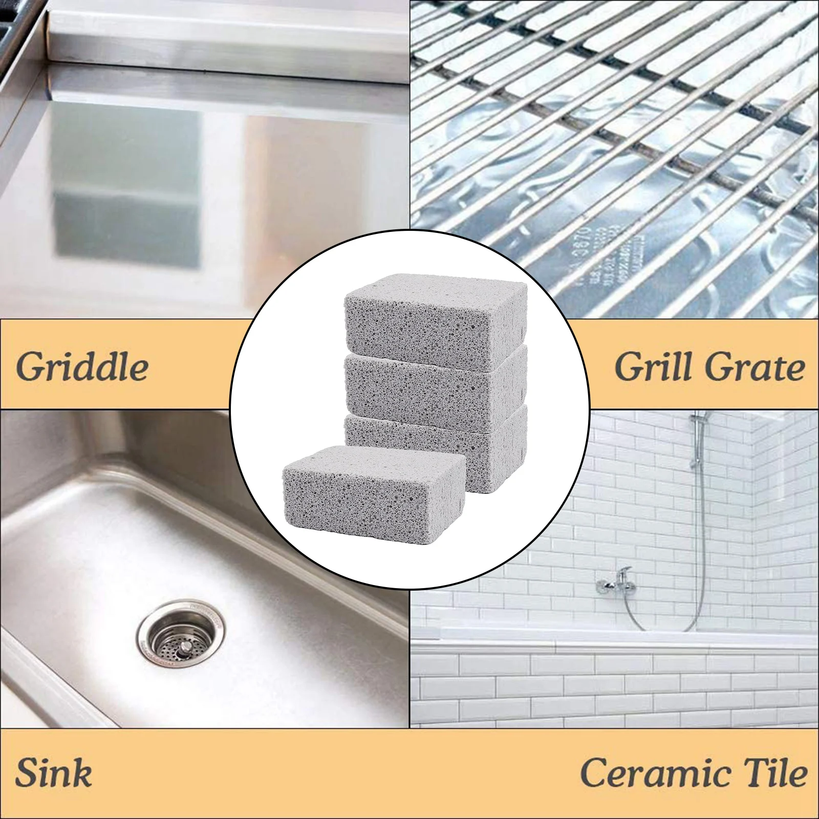 

Pumice Stones Cleaning Bricks Blocks for BBQ Grill, Griddle, Kitchen Sink,