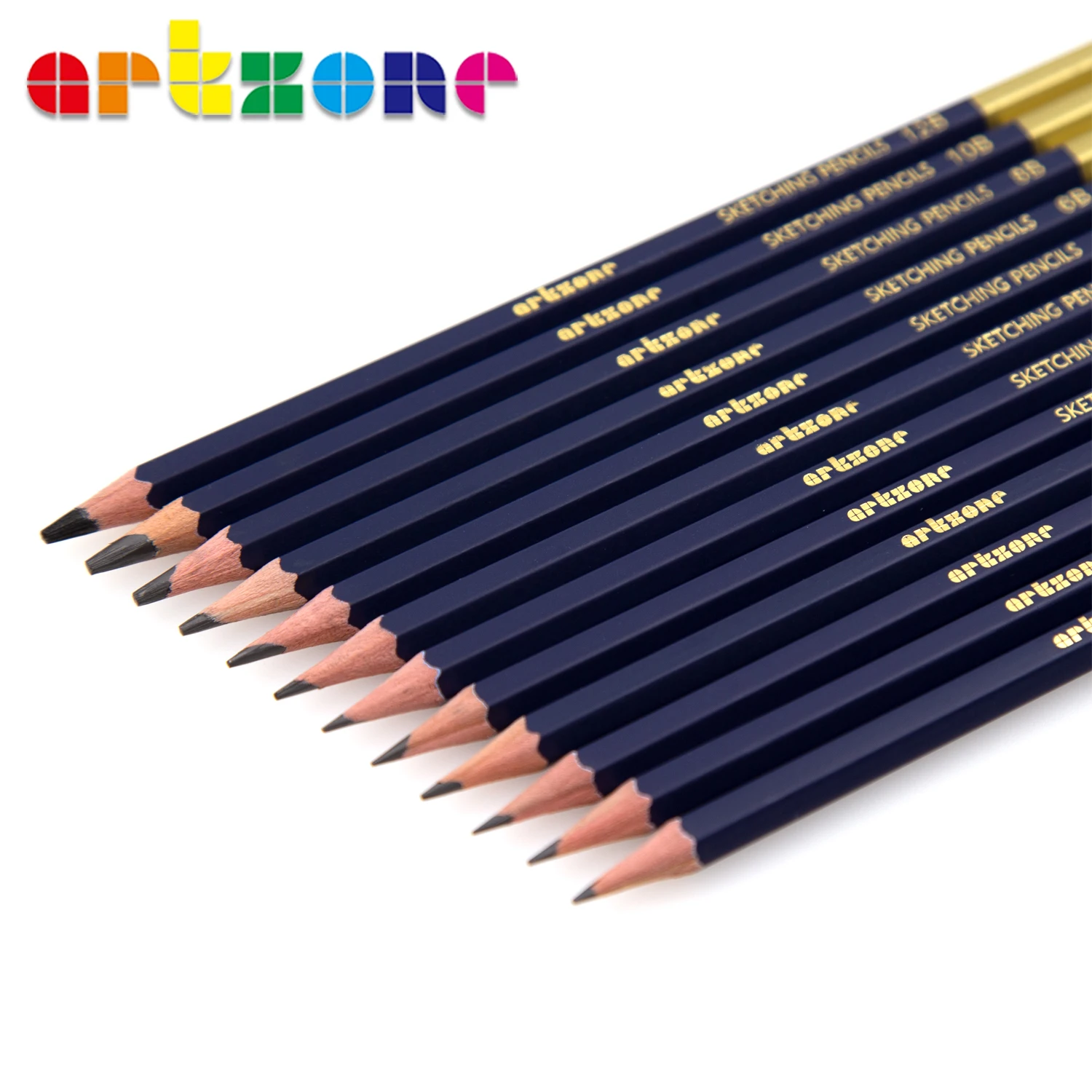 ARTZONE 12 шт./компл. профессиональные карандаши для рисования 6H-12B графитовый