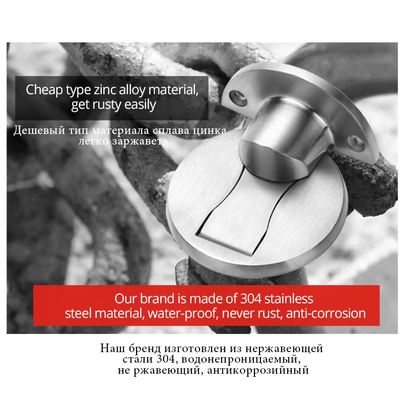 Дверной упор NAIERDI магнитный из нержавеющей стали 304 дверной стопор скрытый с