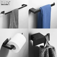 ellen matte black bathroom hardware set black robe hook towel bar toilet paper holder bath bathroom accessories el480b