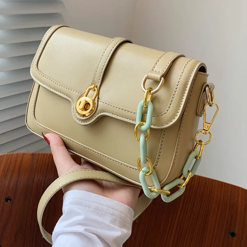 

High-quality Ladies Chain Handbag 2021 Summer New Simple Casual Small Square Bag Korean Fashion One-shoulder Messenger Bag