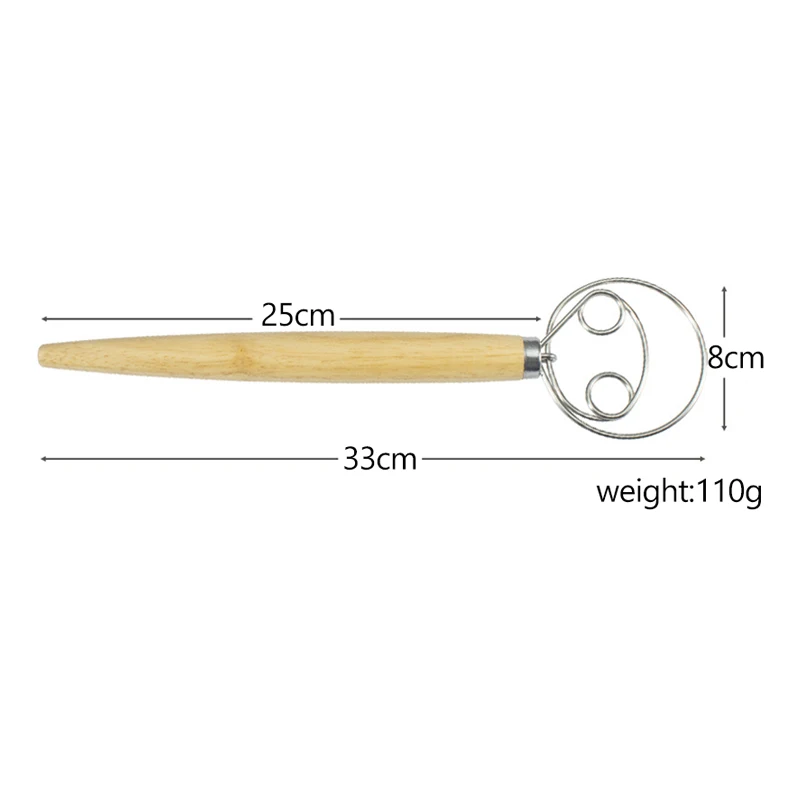 Лучшая деревянная ручка датский венчик для теста нержавеющая сталь Kichen кухонные