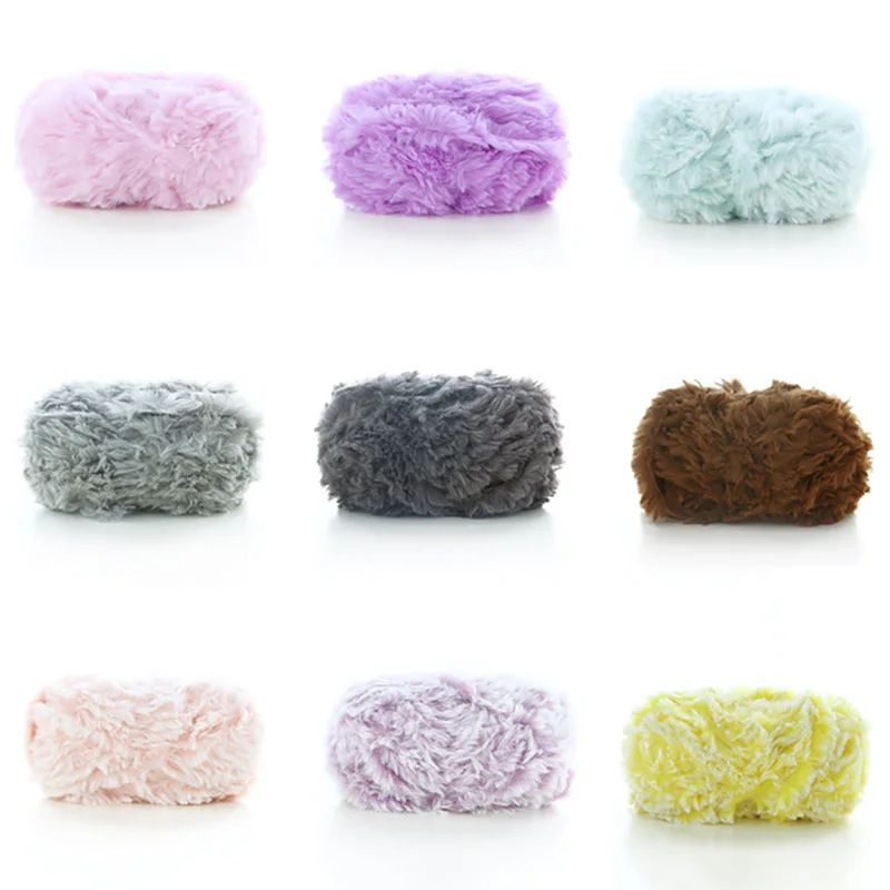 50G/Ball Faux Fur Yarn Long Hair Mohair Wool For Hand Knitting Crochet Sweater Toy Cloth Vest Winter Warm Fluffy Mink | Дом и сад