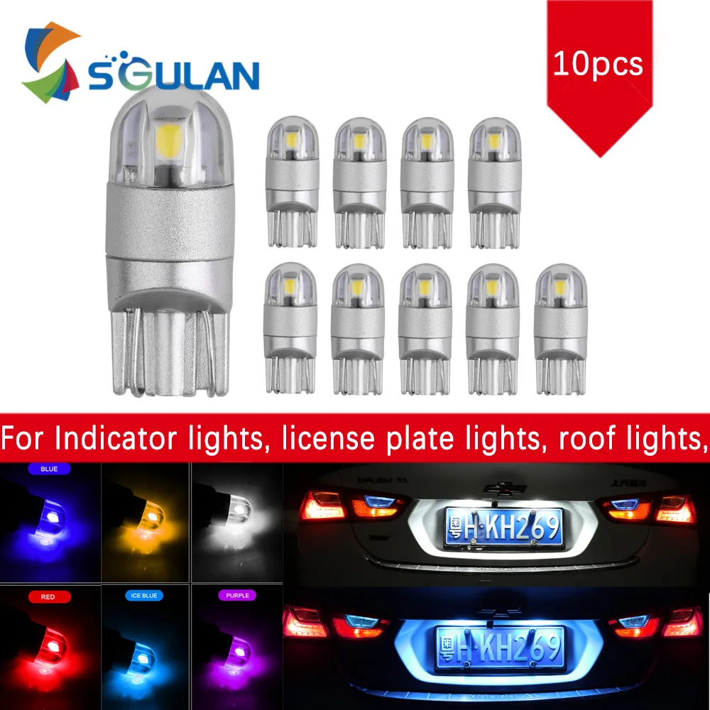 10x W5W T10 3030 автомобильные 2LED лампы Авто 12В номерного знака ширина положения