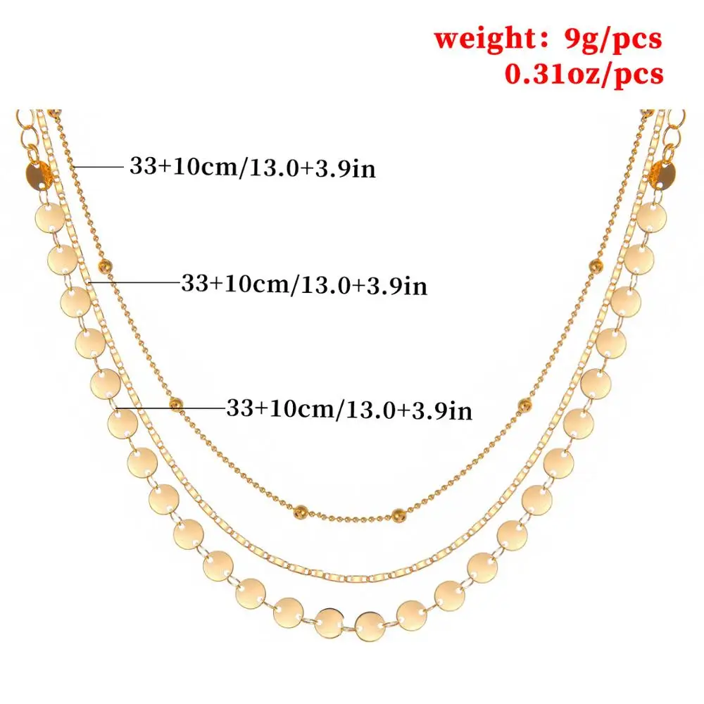 3 шт./компл. женское ожерелье-чокер с металлической монеткой ожерелье-цепочка