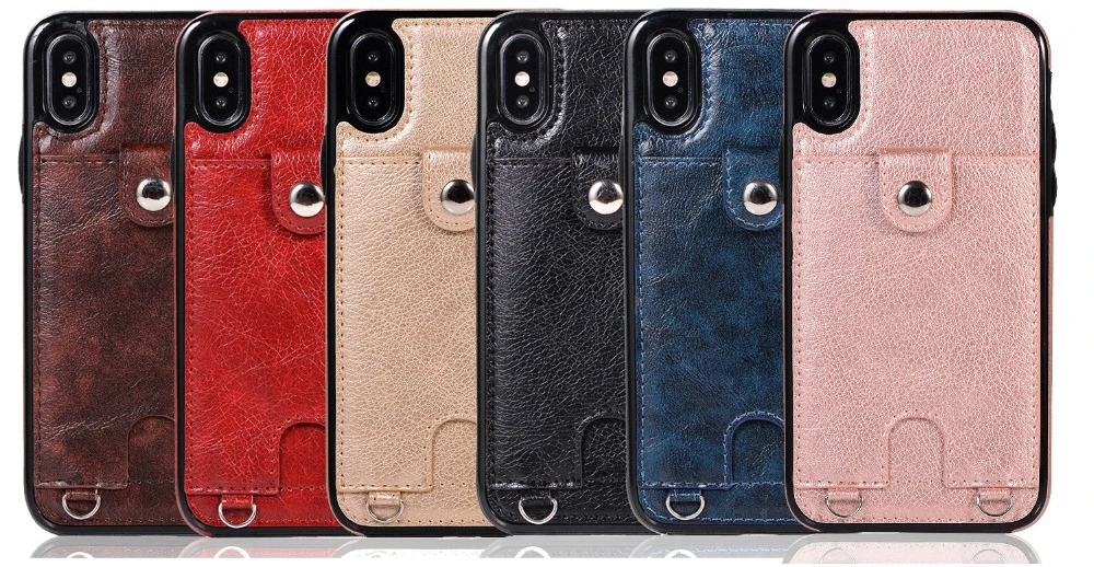 Haissky Винтаж искусственная кожа Чехол для iPhone Xs Max XR X кошелек визитница для iPhone 6, 6 S 7 8 Plus с ремешком
