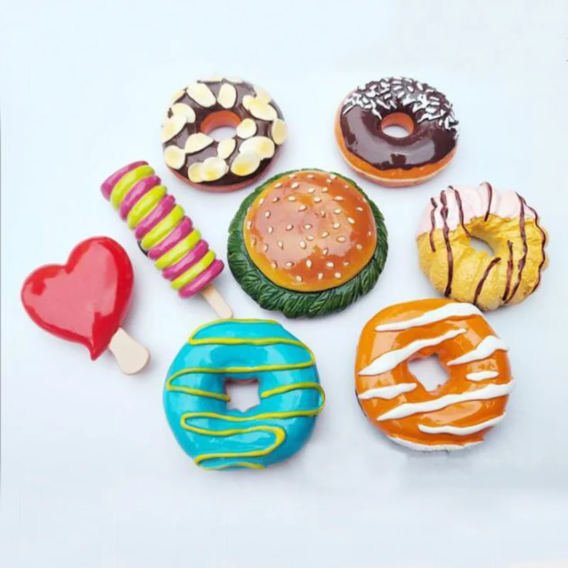 Домашняя красивая обувь магнит на холодильник Моделирование еда Пончик