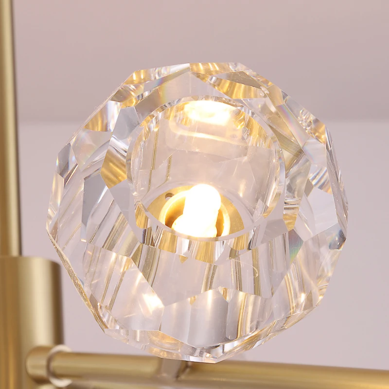 Медная Золотая люстра LukLoy роскошная хрустальная Подвесная лампа для гостиной