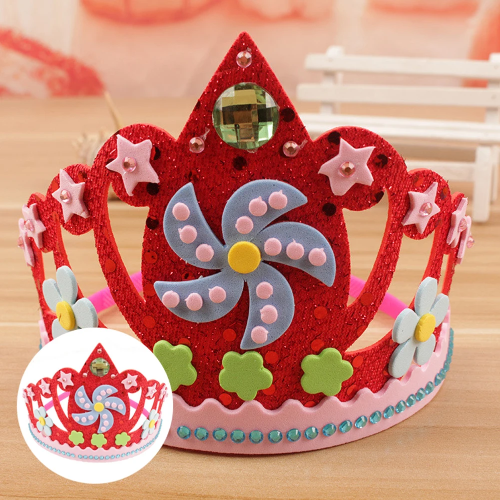 

Happy First Birthday Party Hats Decor Star Flowers Birthday Hat Princess Crown Party Decorations Headband Kids Hair Accessory