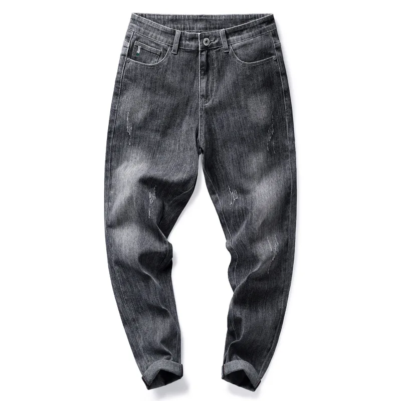 

2020 autumn thin jeans men's autumn trendy slim legged pants men's casual 9 points