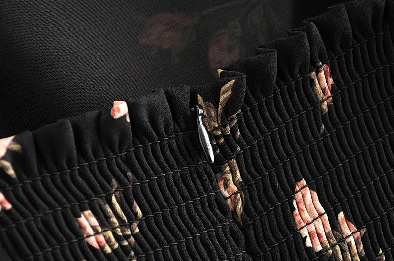 Bazaleas сексуальное черное мини платье с цветочным принтом и двойным разрезом