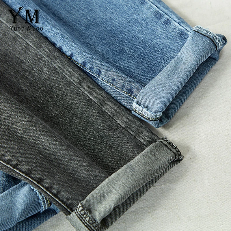 YuooMuoo/винтажные джинсы с подворотом и высокой талией 2019 женские повседневные