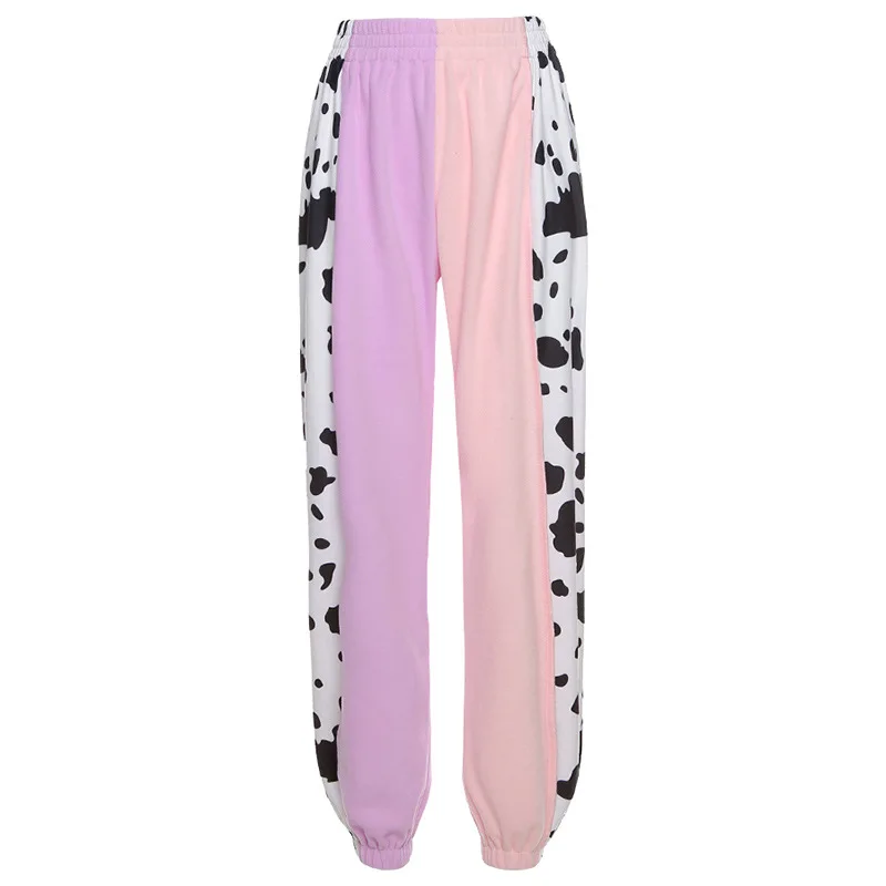 

Leopard Print Contrast Stitching Loose High-waisted Slacks Casual Sweatpants Women Winter Fashion Pants Undefined Trousers