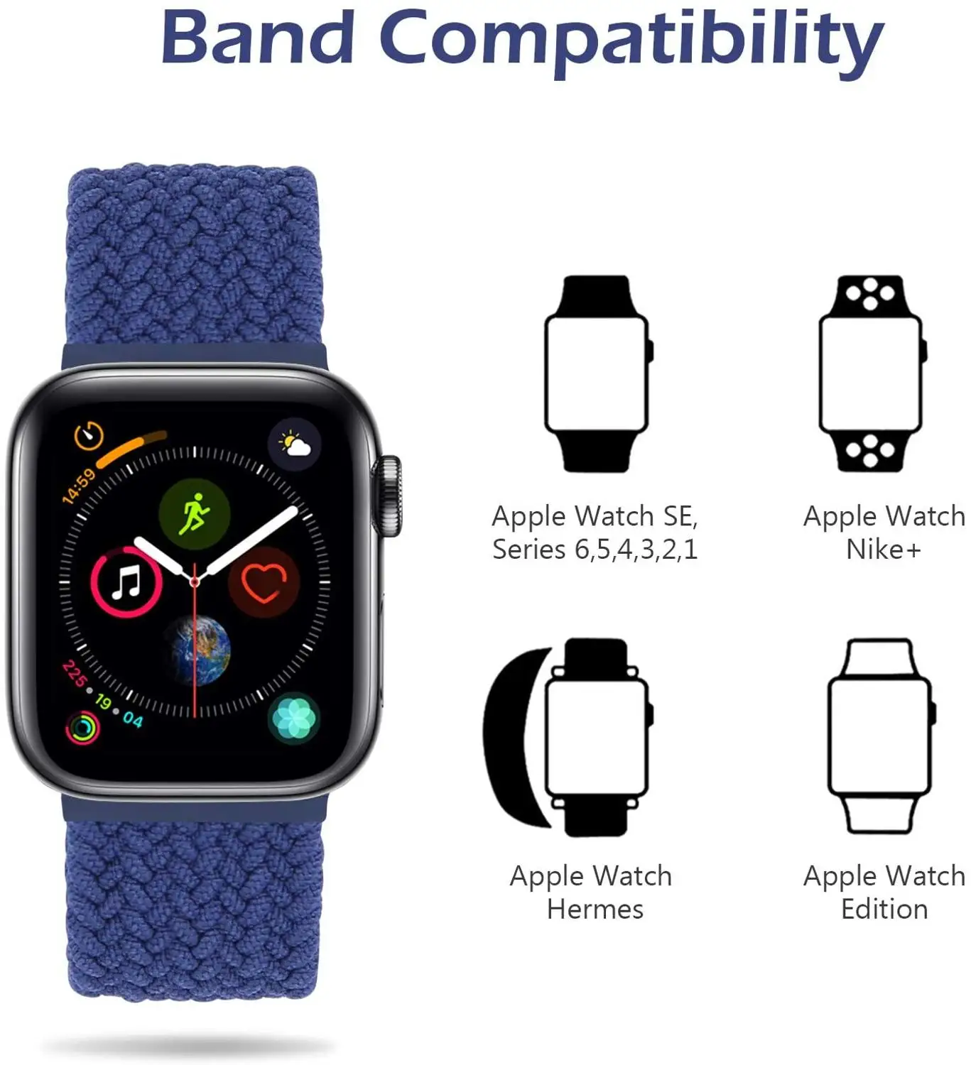 Braided Solo Loop For Apple watch band 44mm 40mm 38mm 42mm FABRIC Nylon Elastic belt bracelet iWatch series 3 4 5 se 6 strap
