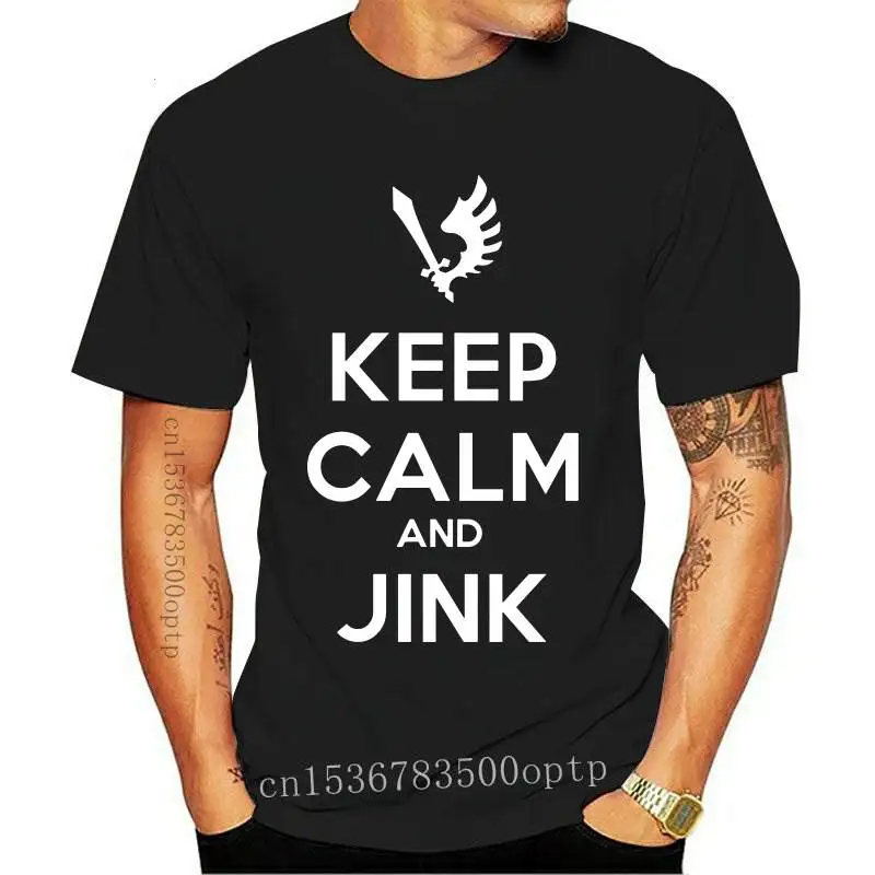

Футболка мужская с надписью Keep Calm and Jink, с круглым вырезом