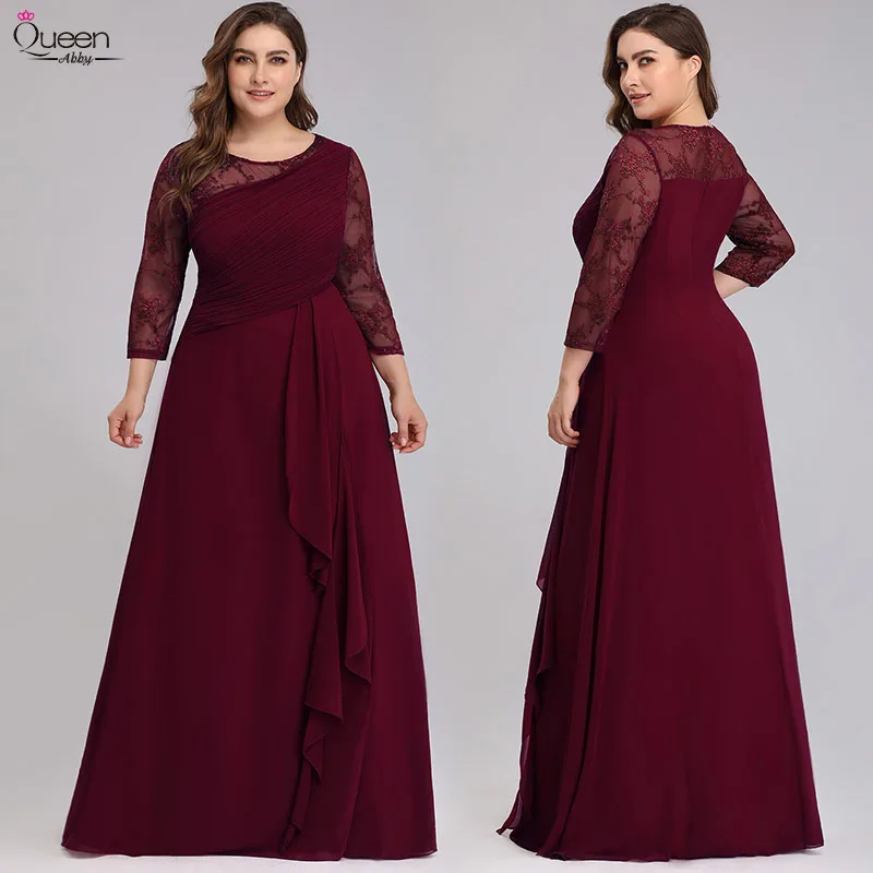 Кружевное платье для матери невесты вечернее размера плюс элегантное шифоновое
