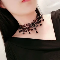korean version of the new lace womens necklace girl punk collar chain gothic leather fashion collar jewelry new arrival