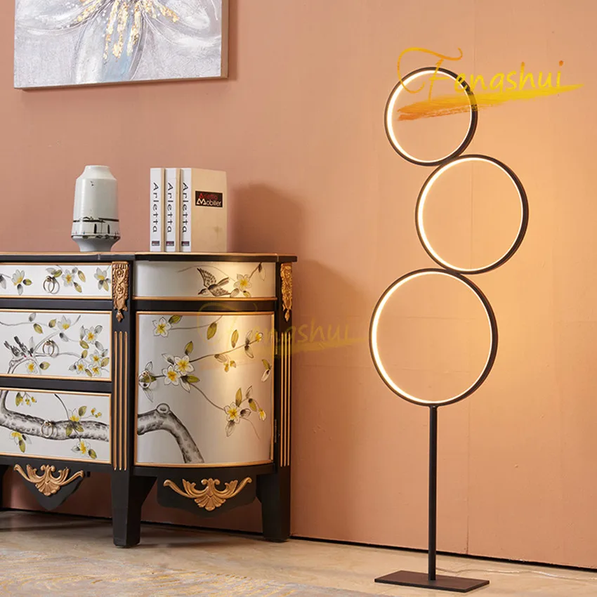 

Modern LED Floor Lamp Decoration Nordic Simple Creative Ring Floor Lights Touch Switch Stand Lamp Indoor Lighting Floor Lamp