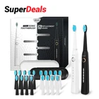 Seago SG-958 звуковая электрическая зубная щетка, ультразвуковая умная зубная щетка, отбеливание, перезаряжаемая Водонепроницаемая автоматическая зубная щетка, набор