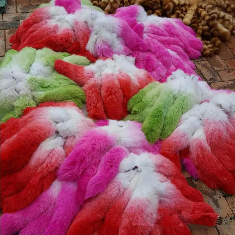 Из натурального меха серебристой лисы хвост модные длинные разноцветные ремень