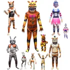 2021 мультфильм Бонни медведь костюм игры FNAF Foxy Бонни и Чика Фредди Косплей костюмы необычный Кошмар Хэллоуин костюм для детей