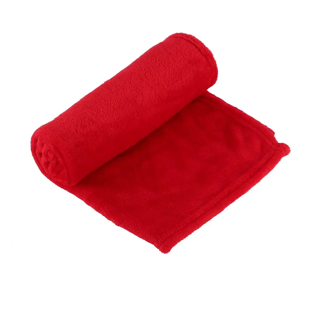 

Comfortable Super Soft Keep Warm Flannel Blanket Large Size Solid Color Home Sofa Bedding Office Car Blanket 45x65cm
