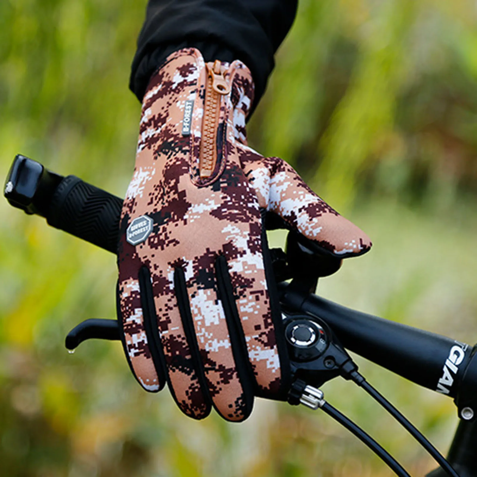 Камуфляжные зимние перчатки на молнии для мотоспорта мужские и женские