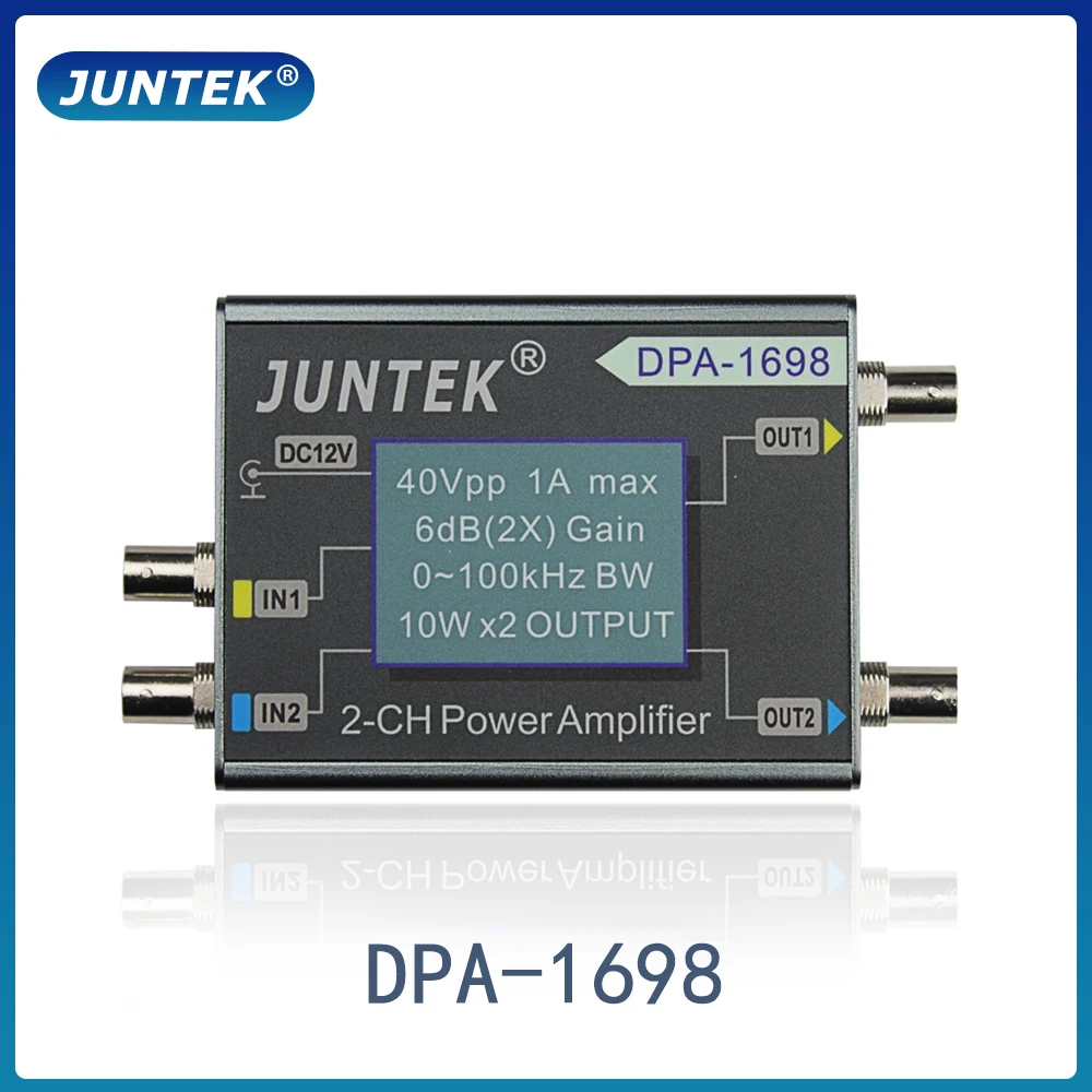 JUNTEK DPA 1698 высокомощный двухканальный генератор сигналов DDS усилитель мощности