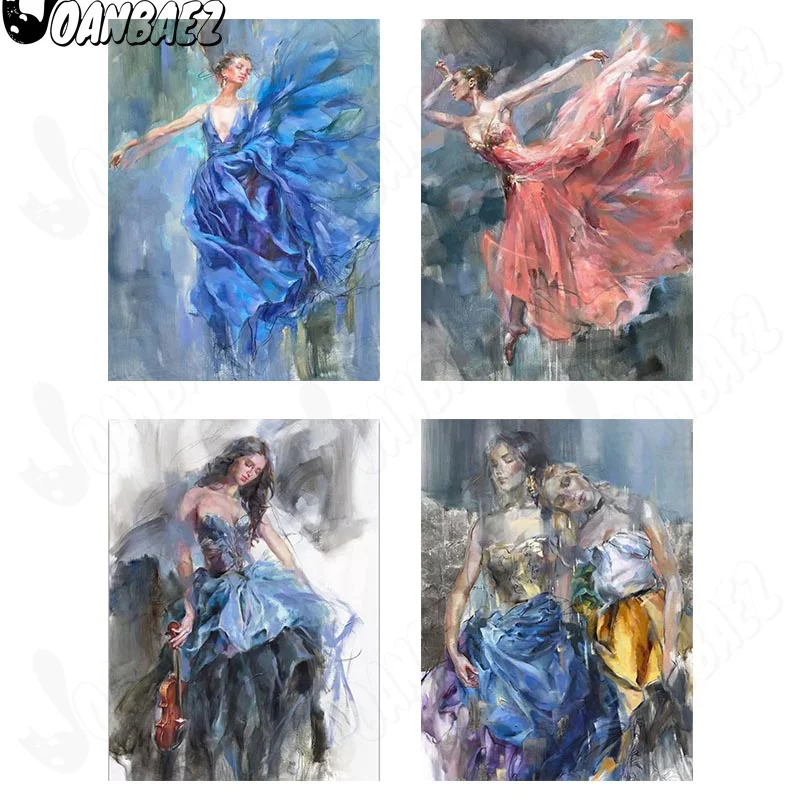 

Abstract Dance Girl Diamond Painting 5D Diy Vintage Oil Painting Wall Art Sticker Diamond Embroidery Mosaic Inlaid Room Decor