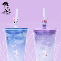 mao dao zu shi grandmaster of demonic cultivation lan wangji cute rabbit straw drinking cup water bottles cartoon student gifts