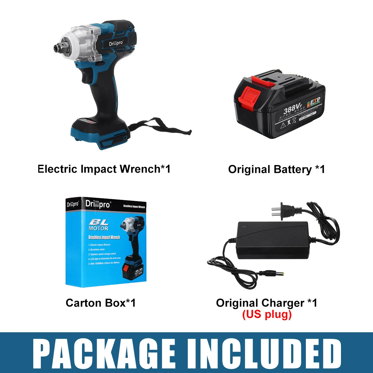 Шуруповерт ударный аккумуляторный 1/2 дюйма мАч 18 в | Инструменты