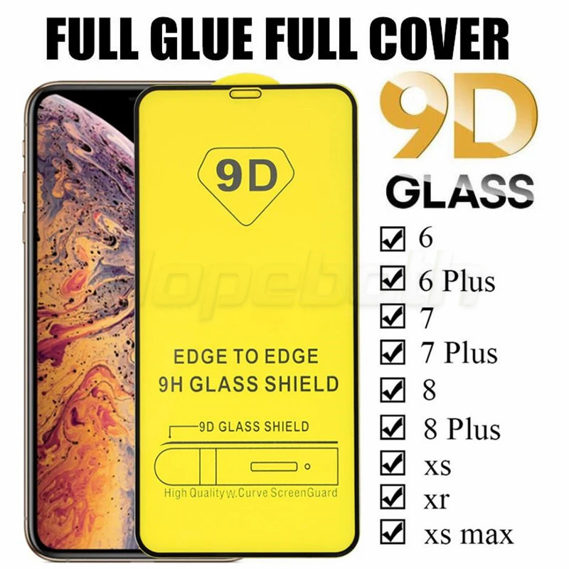 50pcs 9d full cover tempered glass for iphone 11 12 13 mini pro max screen protector for iphone x xr xs max 6 7 8 plus se2020 free global shipping