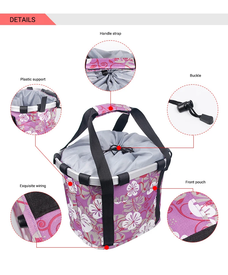

Bicycle Basket Handlebar Pannier Cycling Carryings Holder Bike Riding Pouch Cycle Biking Front Baggage Bag