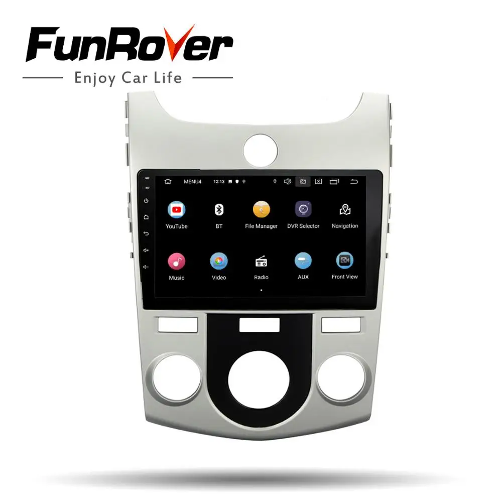 Funrover 2.5D + IPS android 9 0 Автомобильный мультимедийный плеер для KIA Forte Cerato 2008 2009 2010 2011 2012