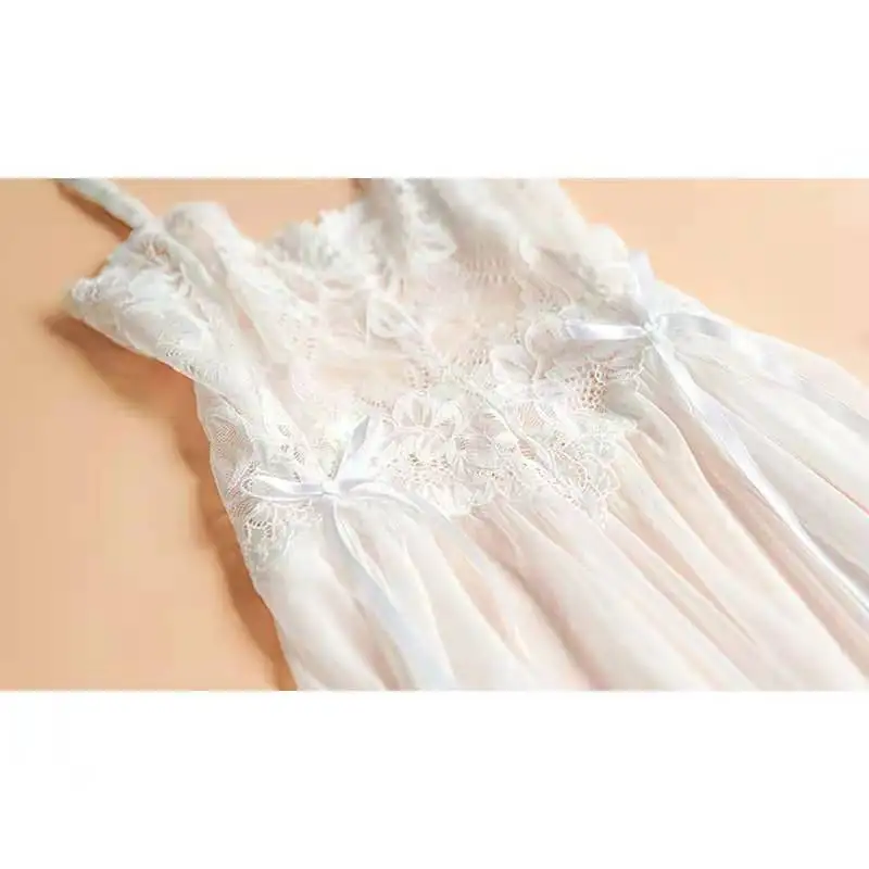 

Sexy Nightgown Sleepwear Long Split Mesh Perspective Home Clothes Hot Lace Nightdress Lingerie Babydoll Robe Sexy Dress Erotic