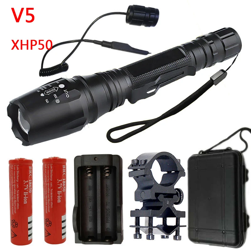 Option H Litwod Z25 5000лм CREE XHP70.2 32 Вт Мощный тактический светодиодный фонарик с увеличительным объективом 2 шт. 18650 аккумулятор - Испускаемый цвет: Option H