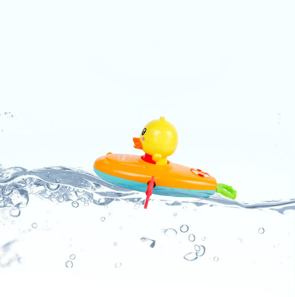 

Children's water bath playing toy rowing boat swimming floating cartoon duck infant baby early education bathroom beach gift