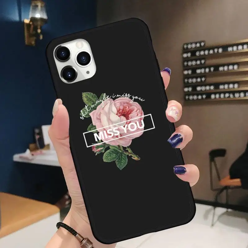

After-sales process flower text Phone Case for iPhone 11 12 pro XS MAX 8 7 6 6S Plus X 5S SE 2020 XR Soft silicone