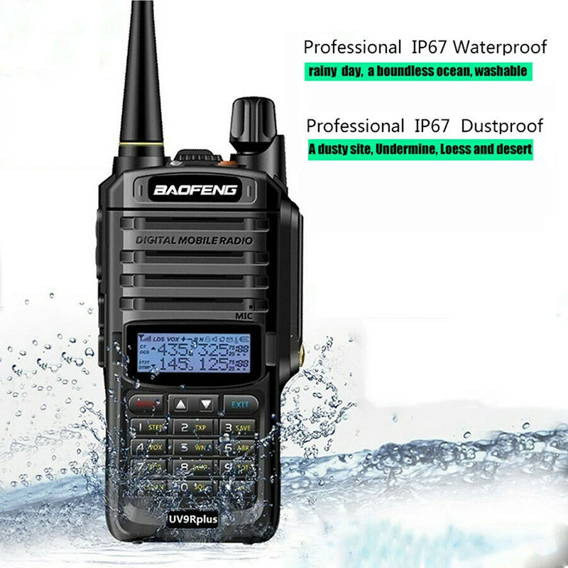 Walkie Talkie IP67 UV 9R Plus 5 Вт Высокая мощность дальность 2 пути радио водонепроницаемый