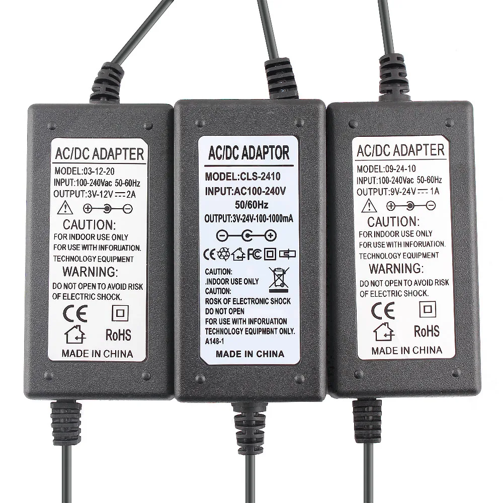 Switching Power Supply Adjustable AC 220V 110V TO DC 3V 5V 9V 12V 24V 36V 1A 2A 3A LED Adapter With 8 Connect Plug Female | Обустройство