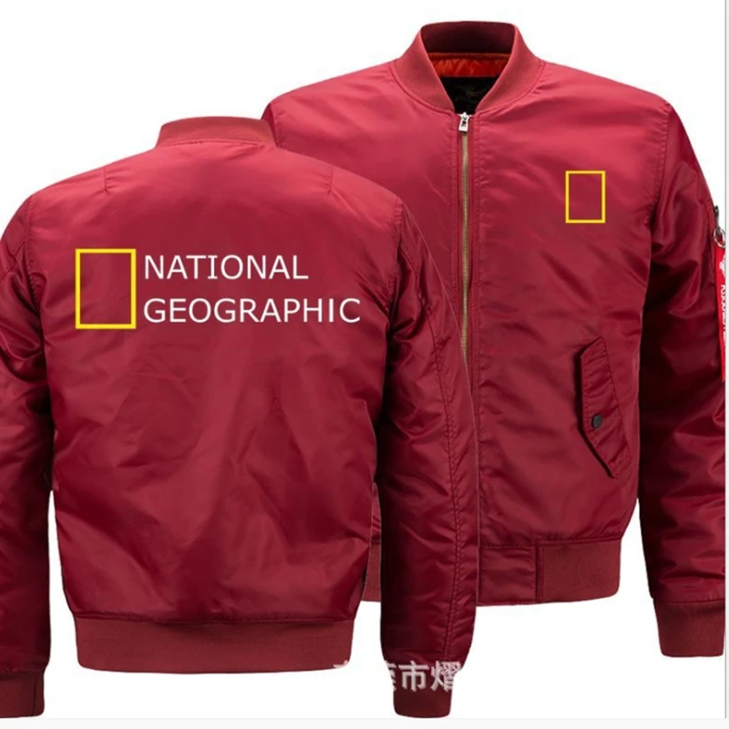 

2021NEW Flight Flying Jacket Winter thicken Warm Zipper Men Jackets ANTIONAL GEOGRAPHIC Men's Casual Coa