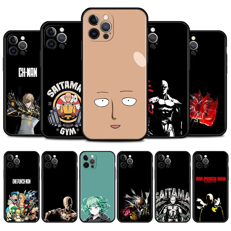 

Comics One Punch Man Cell Phone Case For IPhone 11 7 8 Plus XR 12 Pro Max X 6 XS 12 Mini 5 SE Cover Black Soft Silicone Coque