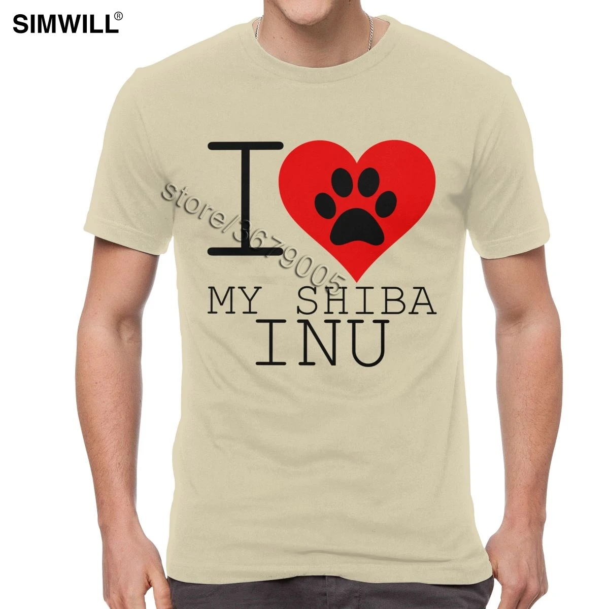 My Shiba Inu футболки для мужчин 100% хлопок I Love Dog футболка короткий рукав круглый вырез