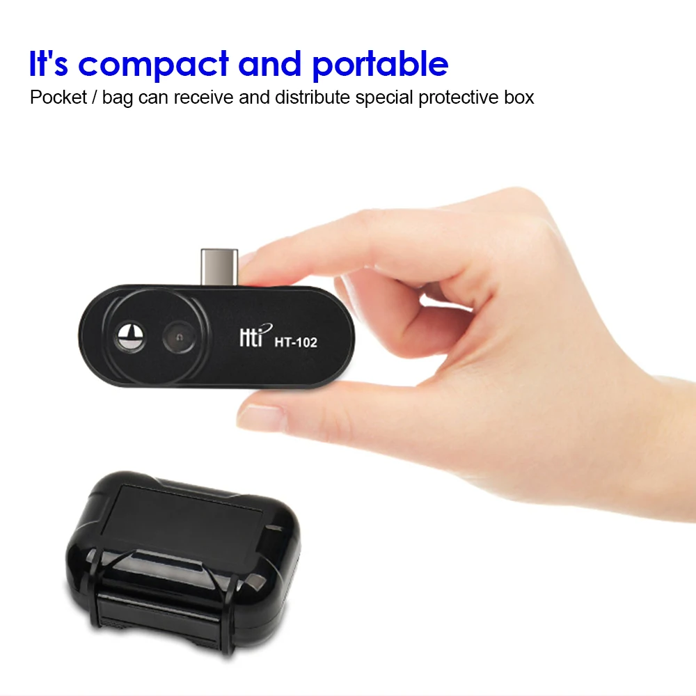 

HT-102 Mobile Phone Thermal Infrared Imager Type-C Interface with Adapter Support Video Pictures for Android Thermal Instrum