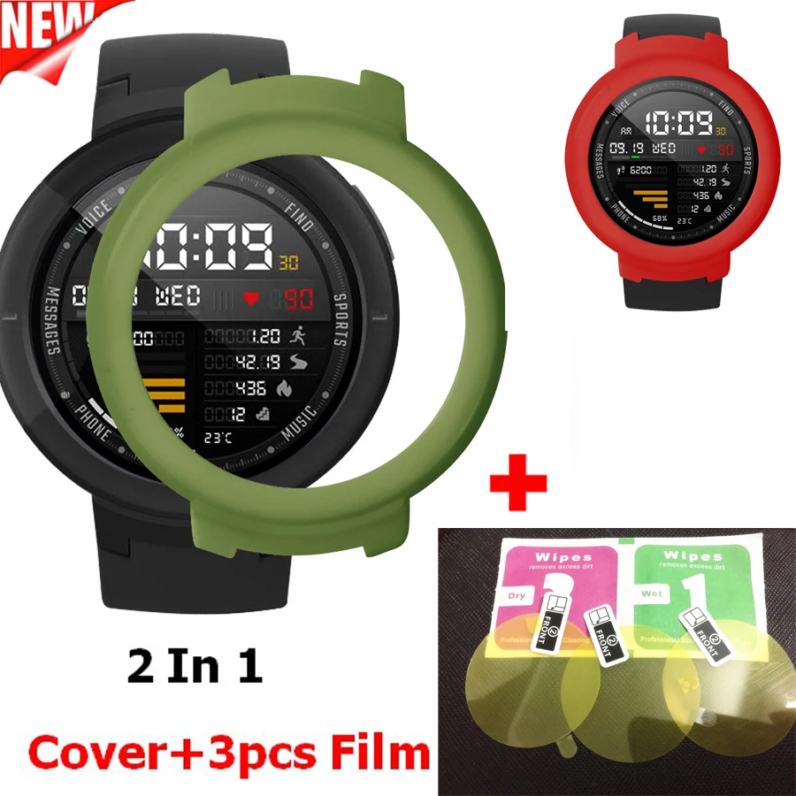 Защитный чехол 2 в 1 для Huami Amazfit Verge 3 с полным покрытием + шт. пленки часов amazfit verge