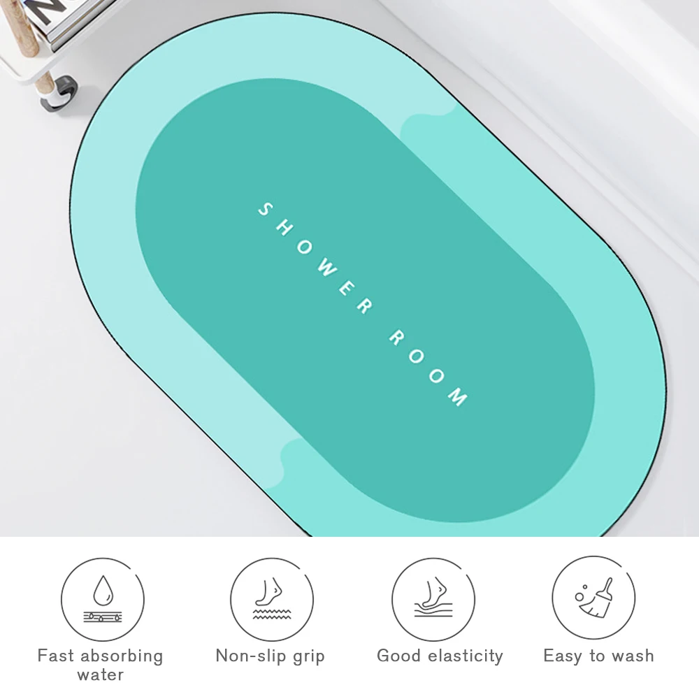 Противоскользящий коврик для ванной напольный супервпитывающий сушки в легко